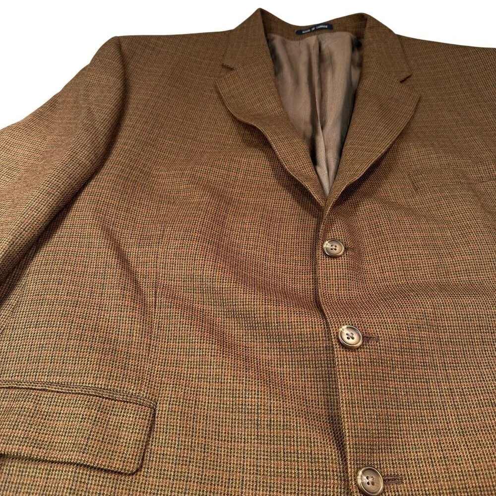 Ralph Lauren Houndstooth Sport Coat Mens Blazer Jacket Lambswool Single Breasted